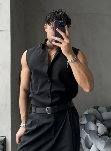 Men's Summer Black Sports Shirt