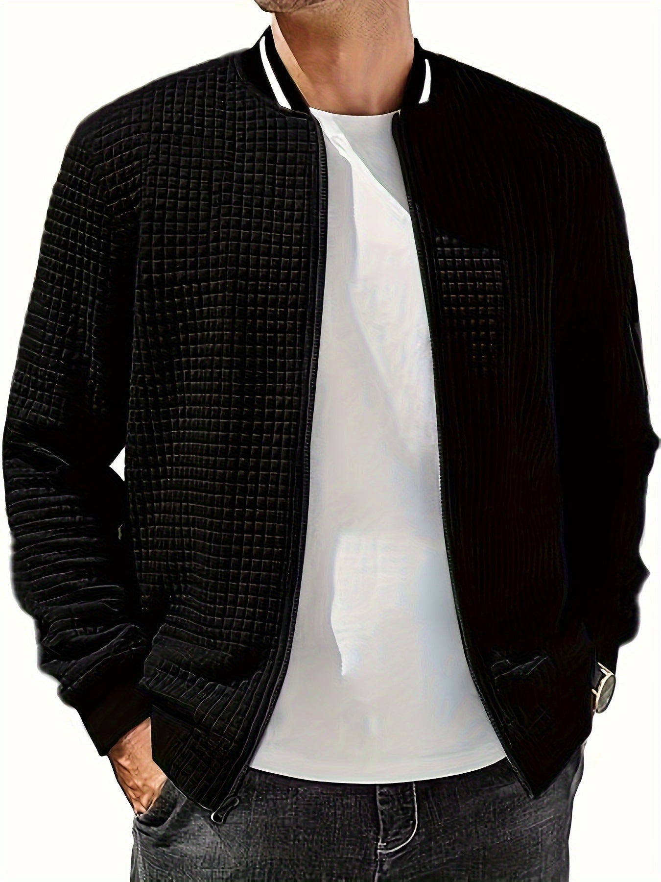 Men's Casual Fashion Stand Collar Jacket