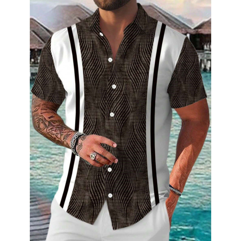 Men's Shirt 3D Printing Stitching Cartoon
